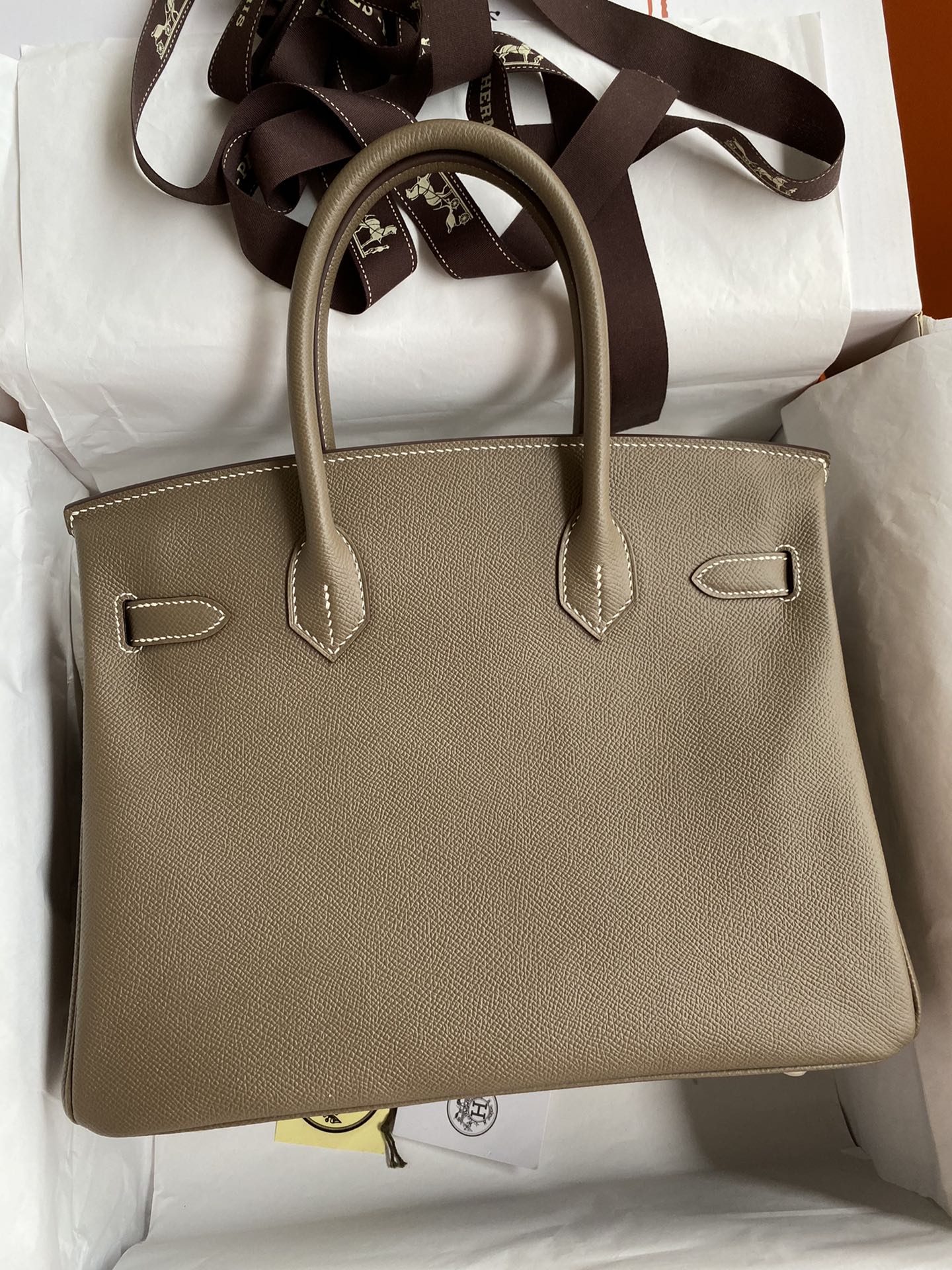 Hermes Birkin 30CM Epsom Leather Handbag Etoupe